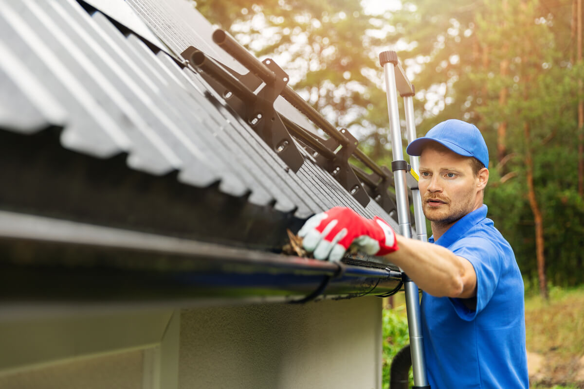 Clean the gutters twice per year